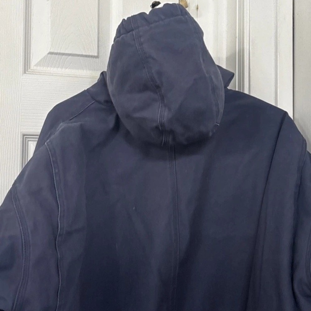 Berne Mens Workwear Jacket Duck Canvas Full Zip Hood Industrial HJ51ND 2XL Blue - Picture 9 of 15